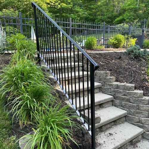 custom paver walkway handrail_metal fabrication_orth fabrication