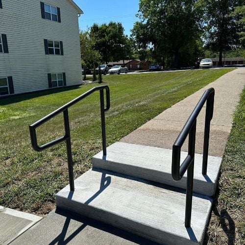 custom sidewalk handrail_metal fabrication_orth fabrication