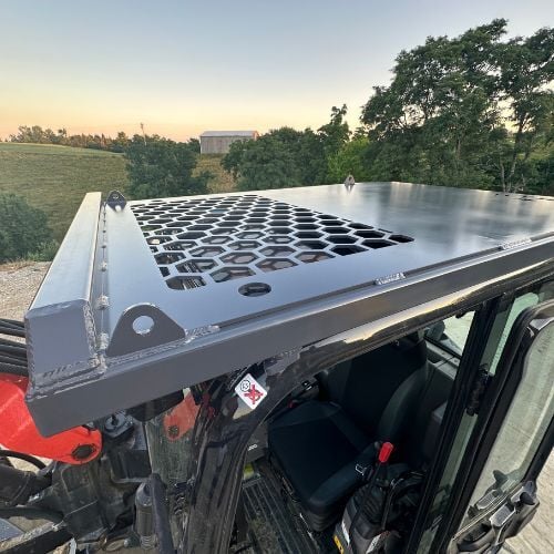 custom equipment guards - Kubota kx080-5 - roof guard -Orth Fabrication