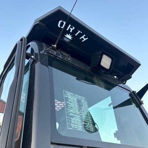 custom equipment guards - Kubota kx080-5 - windshield guard-Orth Fabrication